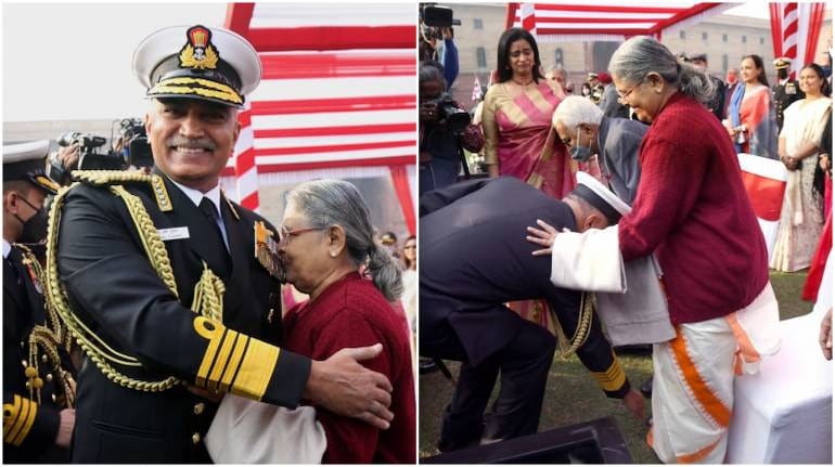 Watch: New Navy Chief Takes Mother&#39;s Blessings On Taking Charge
