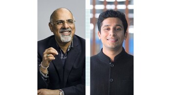 Raja Rajamannar, global chief marketing and communications officer and president - health care business, Mastercard, and Meesho founder CEO Vidit Aatrey (right) on 'Build to Last'.