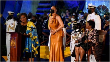 Rihanna declared national hero of Barbados as island becomes republic