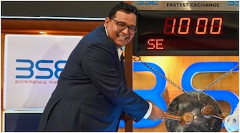 Paytm listing: Vijay Shekhar Sharma rang the  opening bell at the Bombay Stock Exchange.