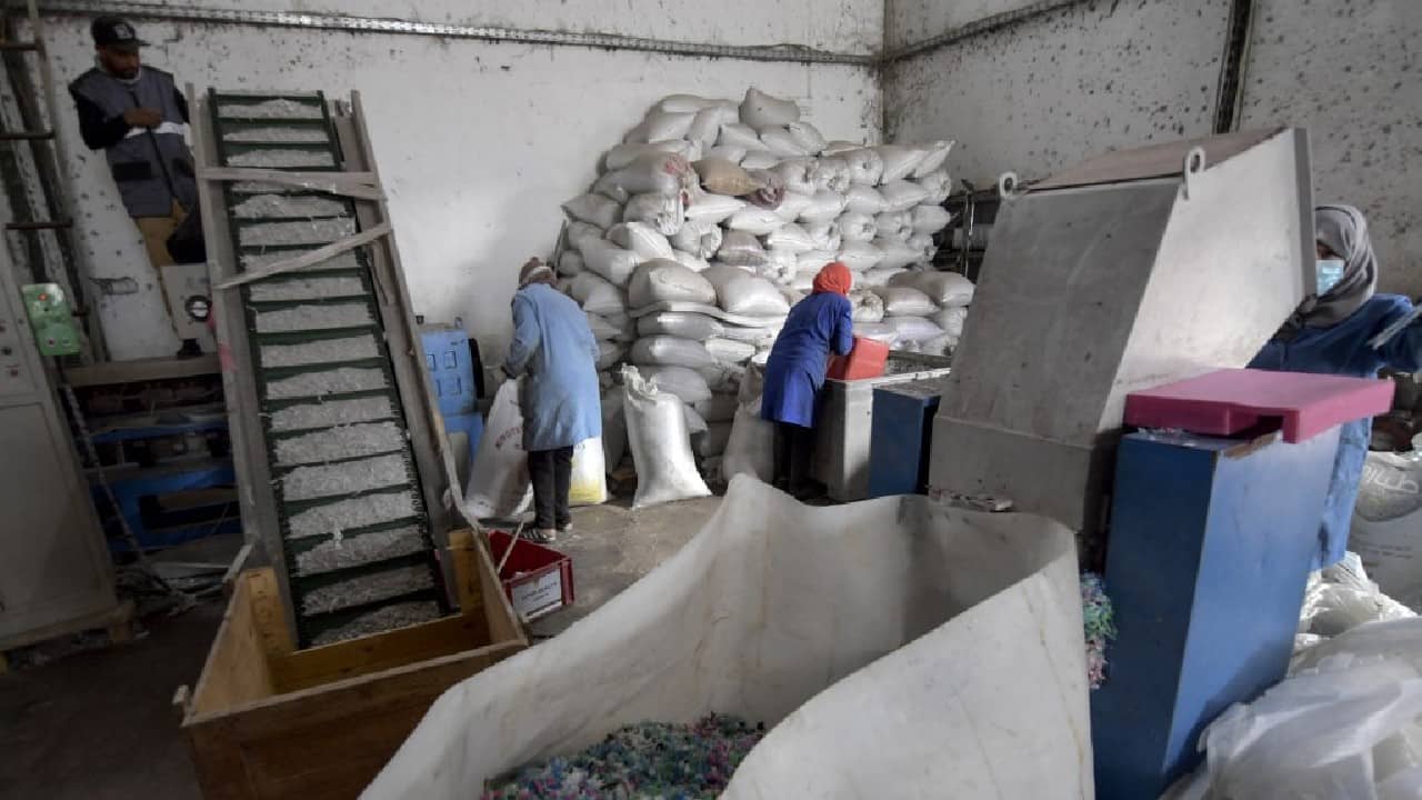 Masmoudi's firm African Recycling deals with 6,000 tonnes of waste a year. The 42-year-old directly employs around 60 people, many of them women, and indirectly provides work to roughly 200 -- no small achievement in a country suffering 18 percent unemployment. (Image: AFP)