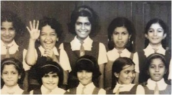 Leena Nair 'liked' a photo from her school days in Kolhapur. (Image credit: Photo tweeted by @vijnad)