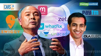 Masayoshi Son (left) and Sumer Juneja