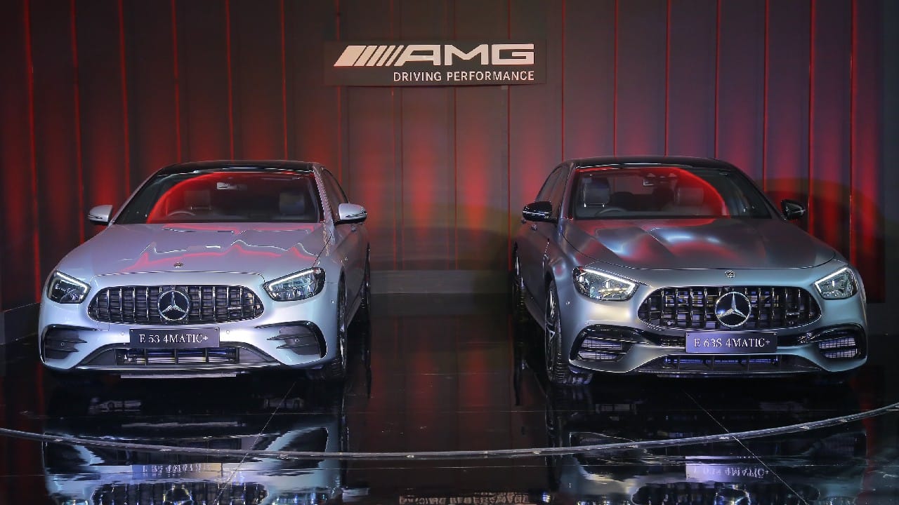 Mercedes-Benz E53 and E63S | Mercedes launched the performance-oriented AMG E53 and E63S in India, with the price starting at Rs 1.02 crore (ex-showroom, India) and Rs 1.70 crore (ex-showroom, India) respectively. Both models comes with the standard wheelbase and latest styling elements. E53 comes with an inline-six motor, while E63S utilizes a twin-turbo V8. (Image: Twitter @MercedesBenzInd)