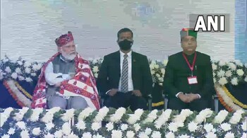 Earlier, Modi, accompanied by Union minister Anurag Thakur, visited an exhibition put up by various departments of the state government.