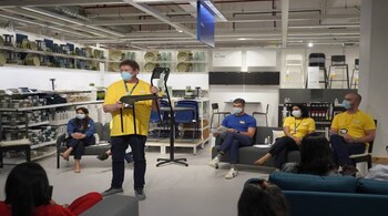 Peter Betzel, IKEA India CEO and CSO, addresing the media during the launch.