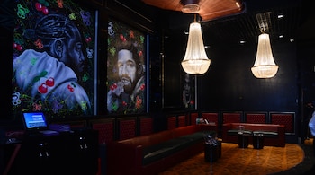 The walls of Toy Room Mumbai are covered with murals of artistes such as Rihanna, Cardi B and Jay Z.