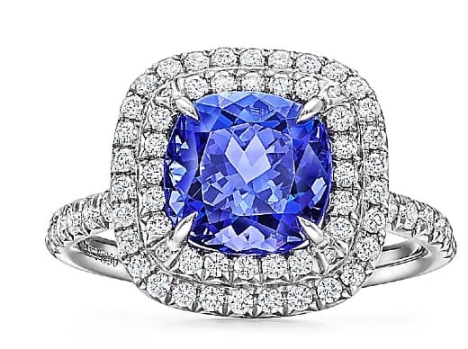 Katrina Kaif wears a Tiffany Soleste, with a striking cushion-cut centre sapphire surrounded by brilliant diamonds.