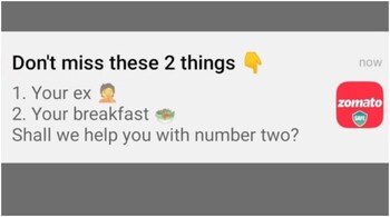 Zomato's post on Instagram.