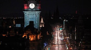 Edinburg, known for its New Year's Eve street rally, wore a deserted look on Dec 31, 2020 (Image: AFP)