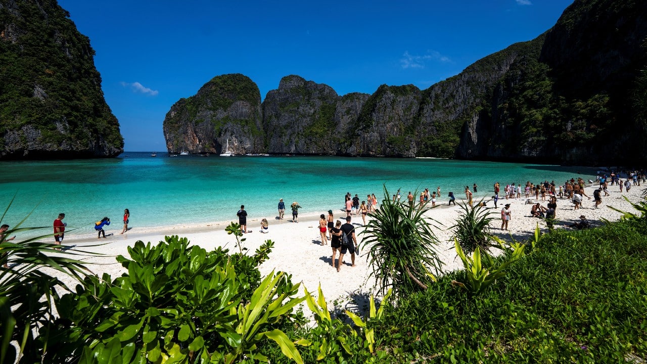 Thailand has reopened Maya Bay, a white sand beach made famous by the 2000 film &quot;The Beach&quot; starring Leonardo DiCaprio, more than three years after closing it to allow its ecosystem to recover from the impact of thousands of visitors each day. (Image: Reuters)