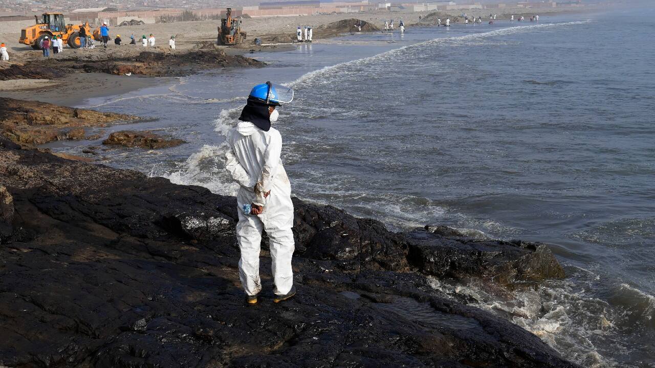 Repsol said Peruvian authorities had not provided a tsunami warning and that the ship was continuing to unload oil to the refinery when the waves hit. (Image: AP)