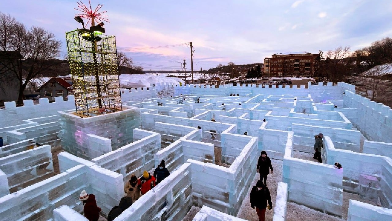 In Pics US town opens massive ice palace maze