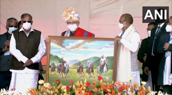 Prime Minister Narendra Modi attends a programme to inaugurate and lay the foundation stone of 22 developmental projects worth over Rs 4800 crores in Imphal (Image: ANI)