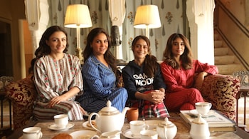 Soha Ali Khan, Lara Dutta, Anya Singh and Kritika Kamra play the sisters in the Zee5 show 'Kaun Banegi Shikharwati'.