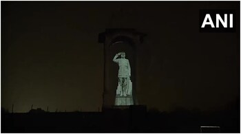 Netaji Subhas Chandra Bose's Hologram Statue at India Gate. (Image: ANI)