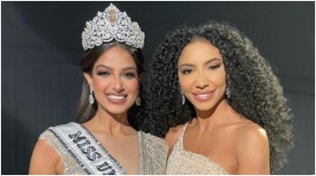 Former Miss USA Cheslie Kryst with Miss Universe Harnaaz Sandhu. (Image credit: harnaazsandhu_03/Instagram)