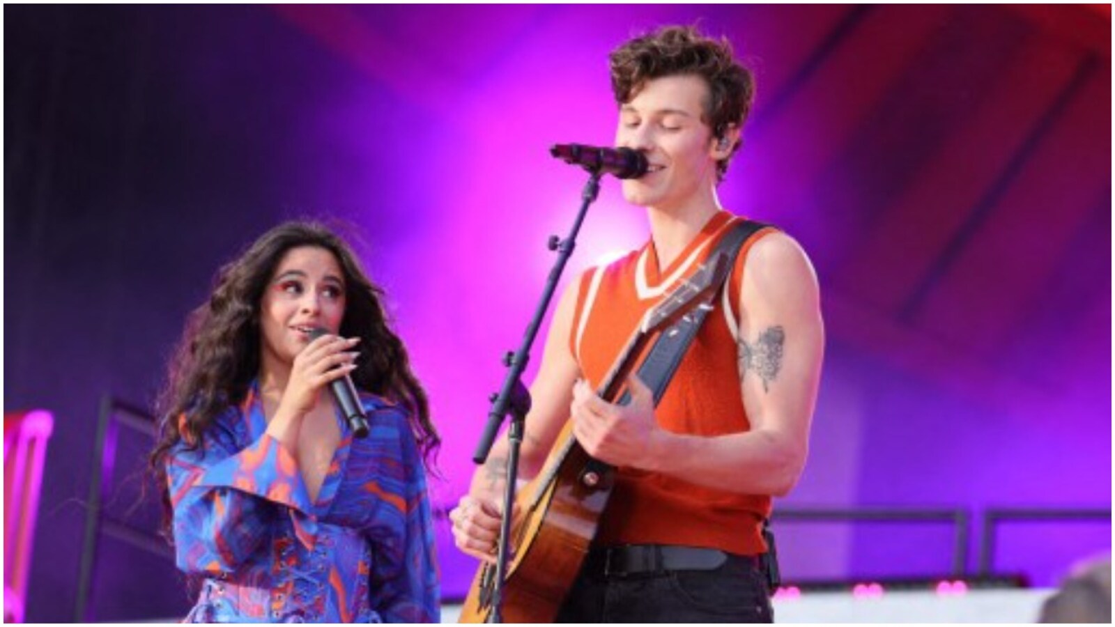 Camila Cabello Wears a Chic Lace-Up Top as Shawn Mendes Reunion