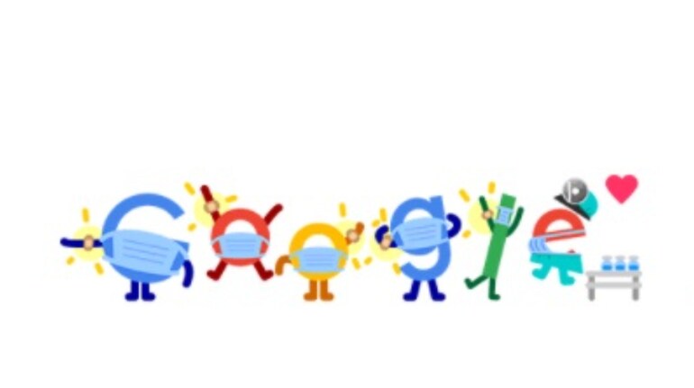 Today's Google Doodle encourages people to 'Wear A Mask. Save Lives