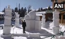 Snow sculpture of Taj Mahal attracts tourists in Kashmir's Gulmarg
