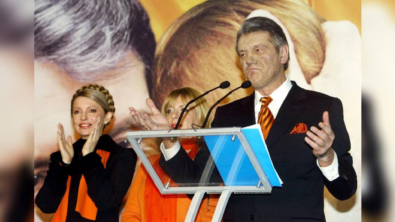 Pro-Westerner survives poisoning | In 2004, Ukraine's fraud tainted presidential election is won by Russia-backed candidate Viktor Yanukovych. But after unprecedented street protests, the election is annulled. The victory on December 26 of pro-Western opposition leader Viktor Yushchenko marks the beginning of a new political era in Ukraine after a decade under the thumb of Moscow-oriented Leonid Kuchma. Yushchenko is victim of a mysterious dioxin attack, which disfigures him, during the campaign but survives. From his arrival in power, Yushchenko voices Ukraine's wish to join the EU, despite opposition from Brussels and NATO. But in 2008 NATO provokes Moscow's ire when its leaders declare that Ukraine might one day join the alliance. The two neighbours go through several trade wars and stand-offs, the most spectacular being over gas in 2006 and 2009 which disrupts Europe's energy supplies. (Source: AFP)