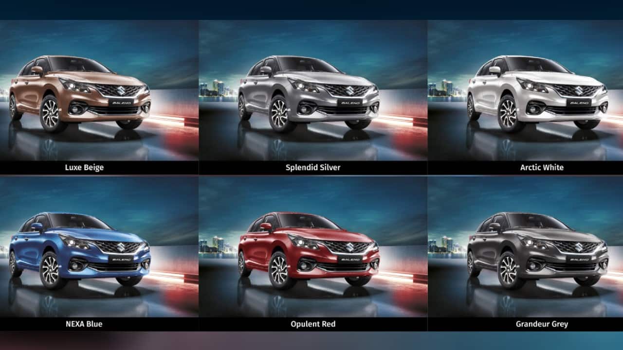 The New Age Baleno will now be available in an array of 6 colours, featuring the New NEXA Blue along with four other new exciting shades – Opulent Red, Grandeur Grey, Luxe Beige, Splendid Silver and Arctic White. (Image: Maruti Suzuki)