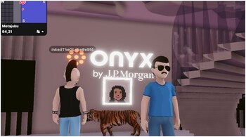 Metaverse: Visitors to JPMorgan's Onyx lounge can create their avatars. (Image credit:@fintechfrank /Twitter)