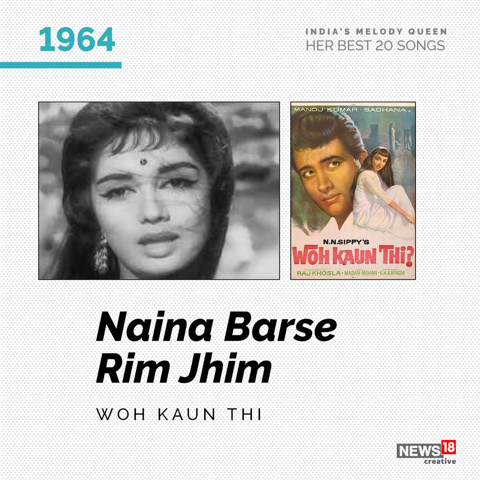 Song: Naina Barse Rim Jhim| Movie: Who Kaun Thi (1964)