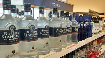 Russian vodka is being boycotted across stores in US and Canada in a show of support for Ukraine. (Reuters)