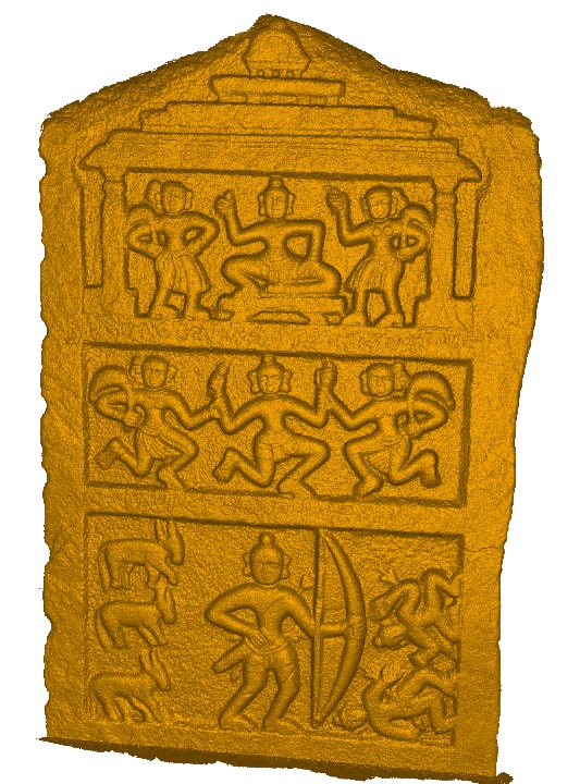 3D scanning of the 1336CE inscription at Byadarahalli (on Magadi Road, Bengaluru) (Image credit: Mythic Society, Bengaluru)