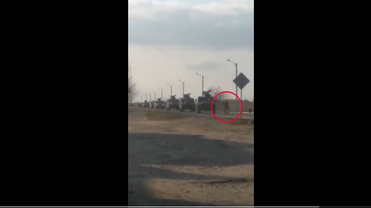 Ukraine gets Tiananmen Square-style 'tank man' amid Russian invasion. Watch