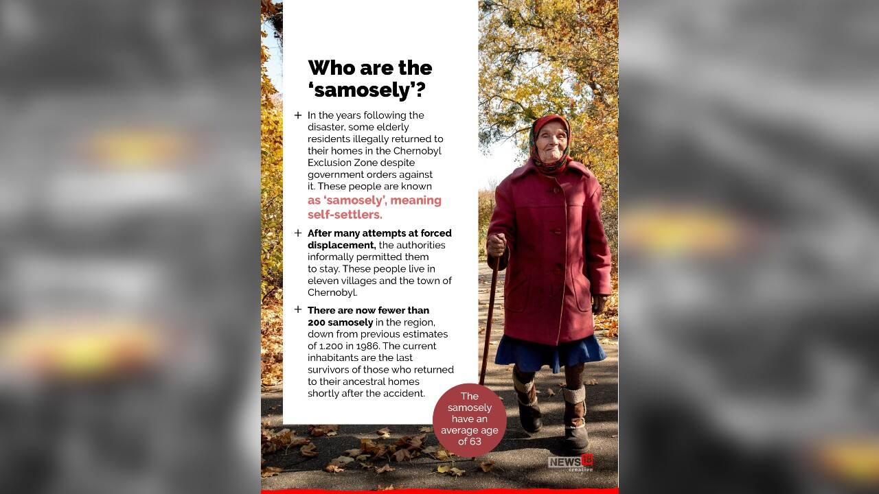 In the years following the disaster, some elderly residents illegally returned to their homes in the Chernobyl Exclusive Zone despite government orders against it. These people are known as ‘samosely’, meaning self-settlers. (Image: News18 Creative)