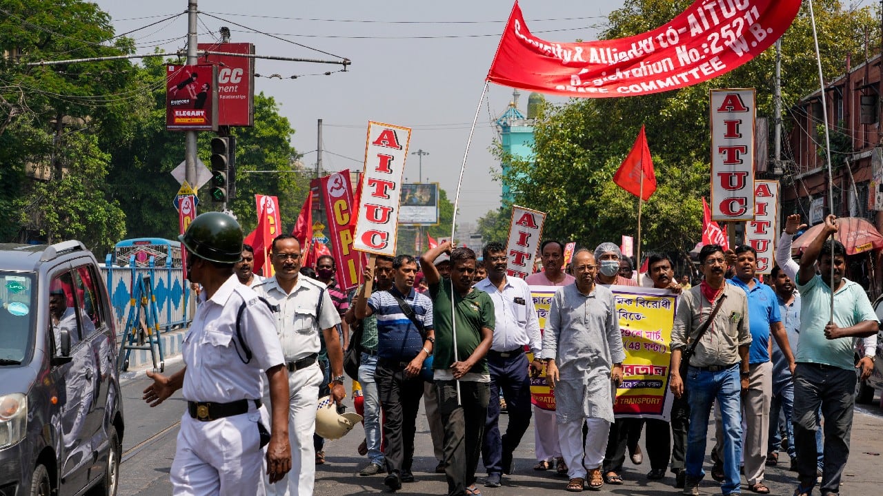 In Pics Bharat Bandh Central Trade Unions begin 2day nationwide strike