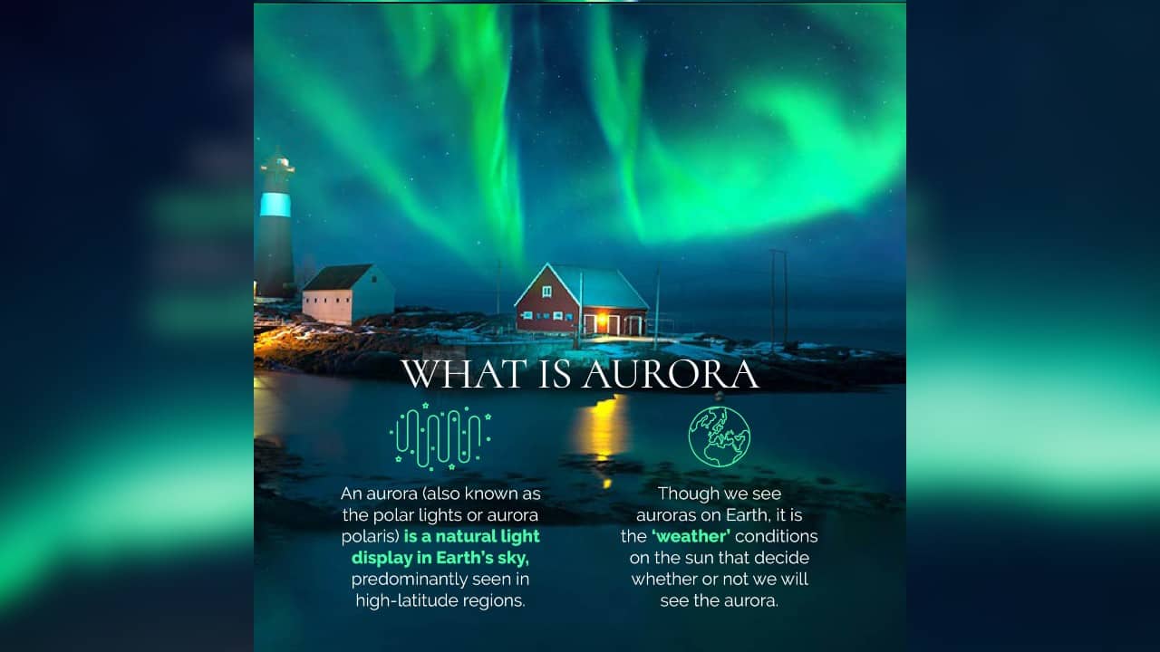 An aurora is a natural light display in Earth’s sky, predominantly seen in high-latitude regions. (Image: News18 Creative) An aurora is a natural light display in Earth’s sky, predominantly seen in high-latitude regions. (Image: News18 Creative)