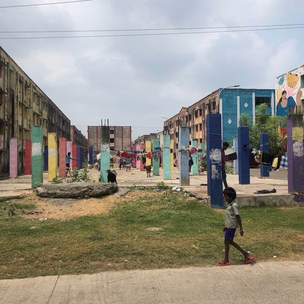 A resettlement for the 2004 tsunami survivors on the outskirts of Chennai, Kannagi Nagar is considered Tamil Nadu's first arts district with many murals and frescoes on its walls.