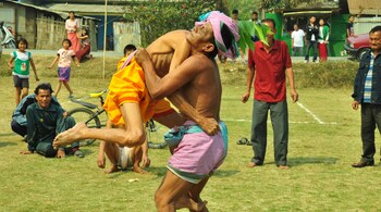 Sporting event in Manipur during Holi. Holi or Yaoshang in Manipur is celebrated over five days. (Picture: Guru Bidya)