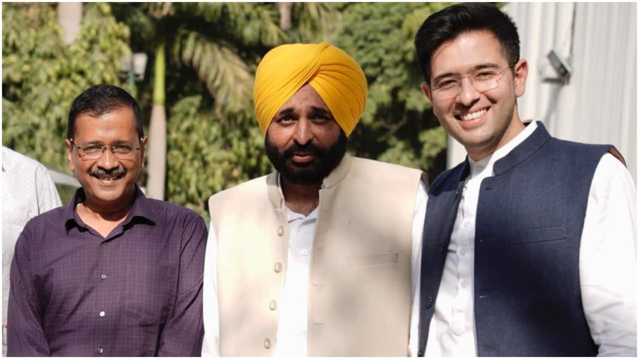 Bhagwant Mann paints Punjab 'basanti' as he takes oath as chief minister | Watch Bhagwant Mann paints Punjab 'basanti' as he takes oath as chief minister | Watch