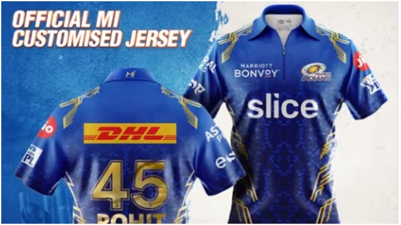 Mumbai Indian also retained their core colours -- blue and yellow -- for their jersey. (Image credit: @mipaltan)