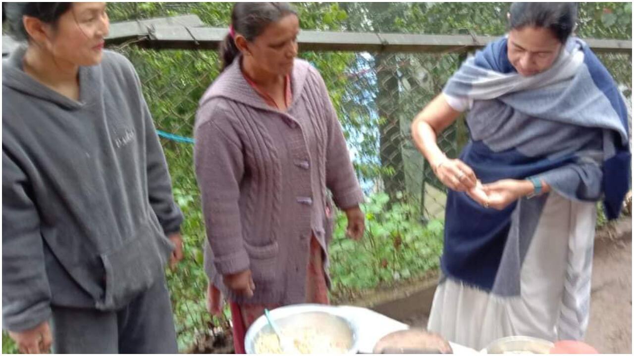 Watch: Mamata Banerjee prepares momos with locals in Darjeeling