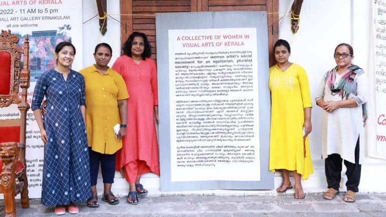 protest staged by the members of the Collective of Women in Visual Arts of Kerala