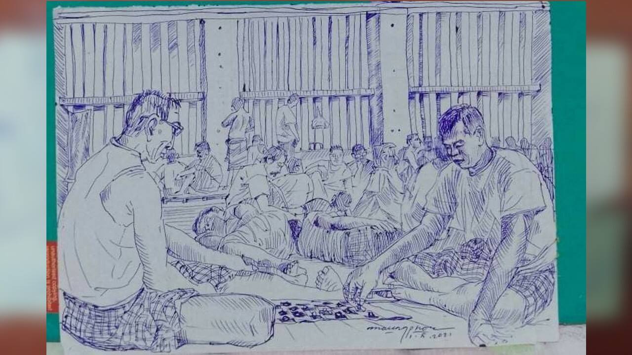 In Pics | Smuggled sketches offer glimpses into harsh Myanmar prison