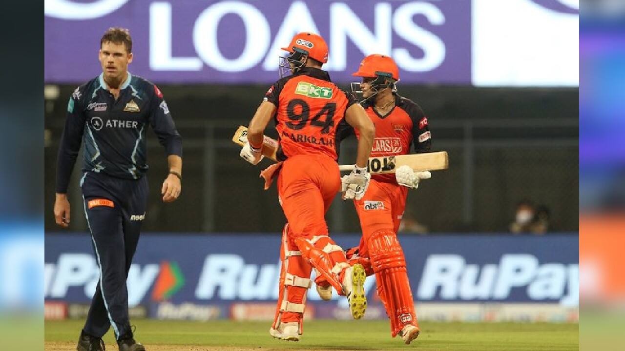 Hyderabad’s total of 195-6 revolved around half centuries from opening batter Abhishek Sharma (65) and Aiden Markram (56) after Gujarat won the toss and elected to field. (Image: IPL)