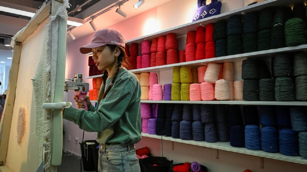 Tufting has only became popular in China over the past three to five months, he added, but soaring demand for the craft has seen him already open nine stores across the capital. Each receives hundreds of customers per week -- many drawn in through social media. (Source: AFP) Tufting has only became popular in China over the past three to five months, he added, but soaring demand for the craft has seen him already open nine stores across the capital. Each receives hundreds of customers per week -- many drawn in through social media. (Source: AFP)