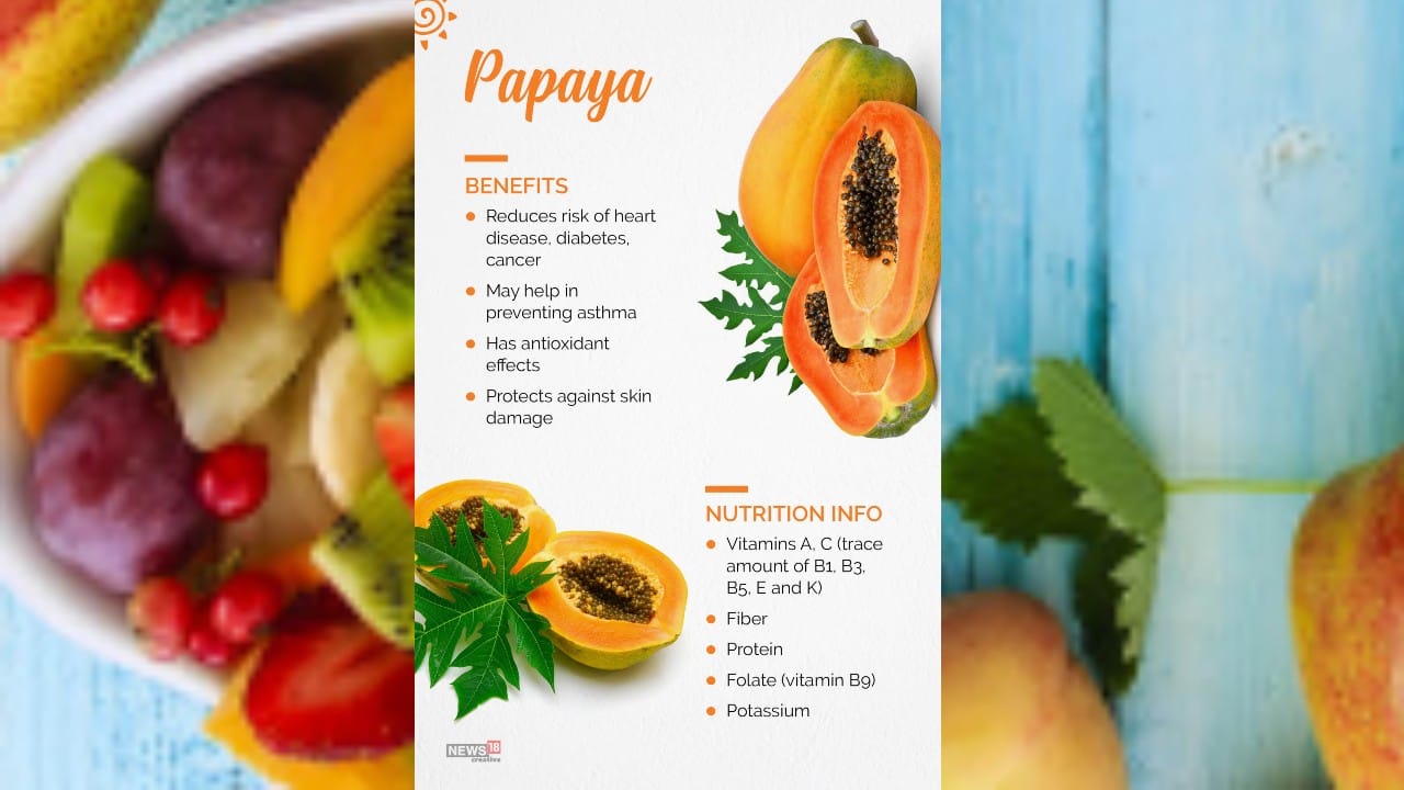 Papaya | The powerhouse fruit for vitamins and minerals helps in reducing risk of heart disease, diabetes, cancer. (Image: News18 Creative)