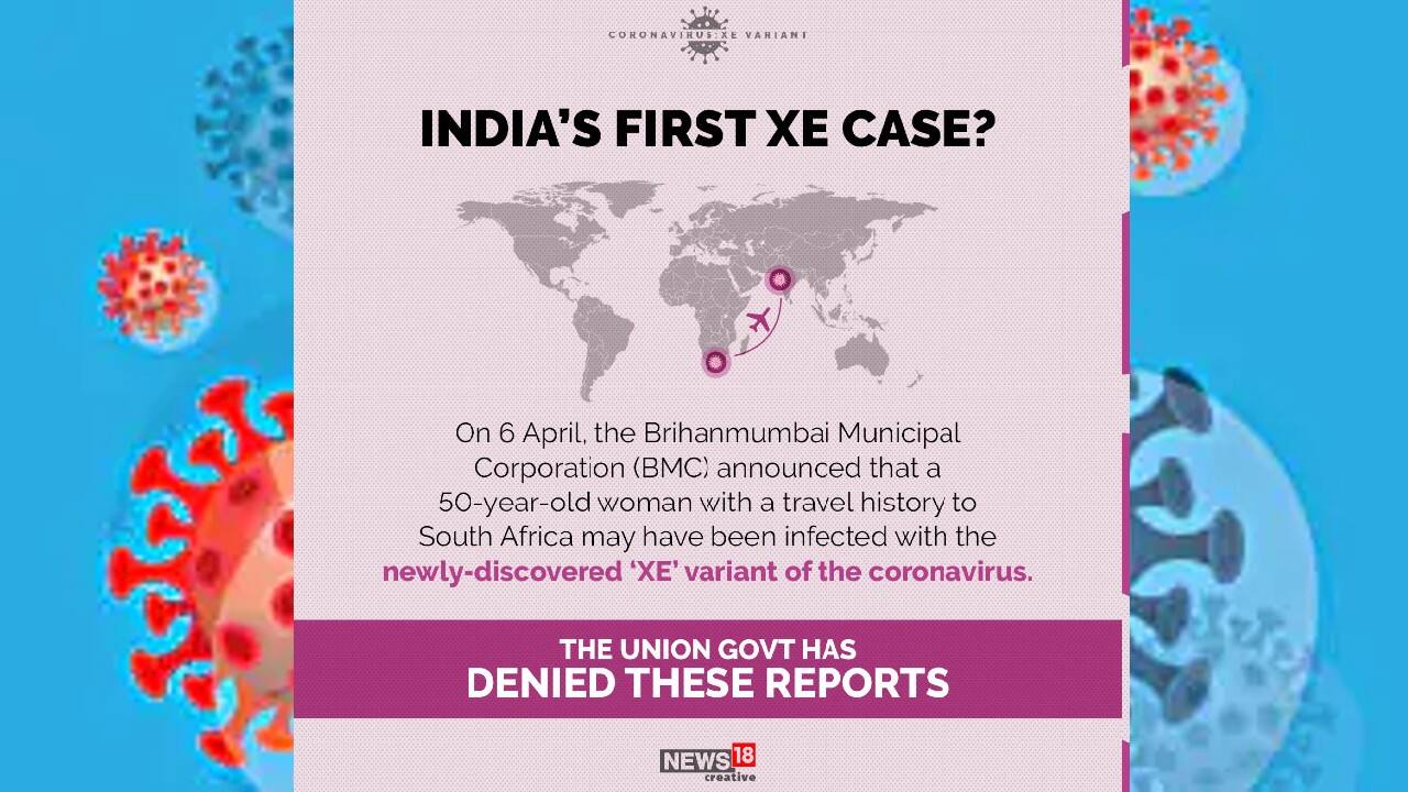 On April 6, the BMC, the governing civic body of Mumbai, Maharasthra, announced that a 50-year-old woman with a travel history to South Africa may have been infected with the newly-discovered XE variant of coronavirus. (Image: News18 Creative) On April 6, the BMC, the governing civic body of Mumbai, Maharasthra, announced that a 50-year-old woman with a travel history to South Africa may have been infected with the newly-discovered XE variant of coronavirus. (Image: News18 Creative)