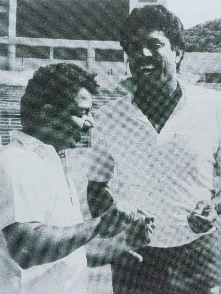 G. Vishwnath with Kapil Dev. (Image copyright: Gundappa Vishwanath; courtesy: Rupa Publications.)