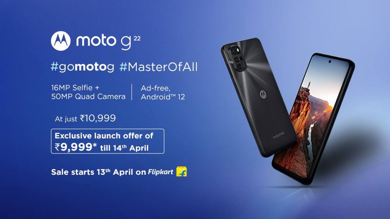 Moto G22 launched in India with MediaTek G37 SoC, 90Hz Display, 5,000 mAh Battery