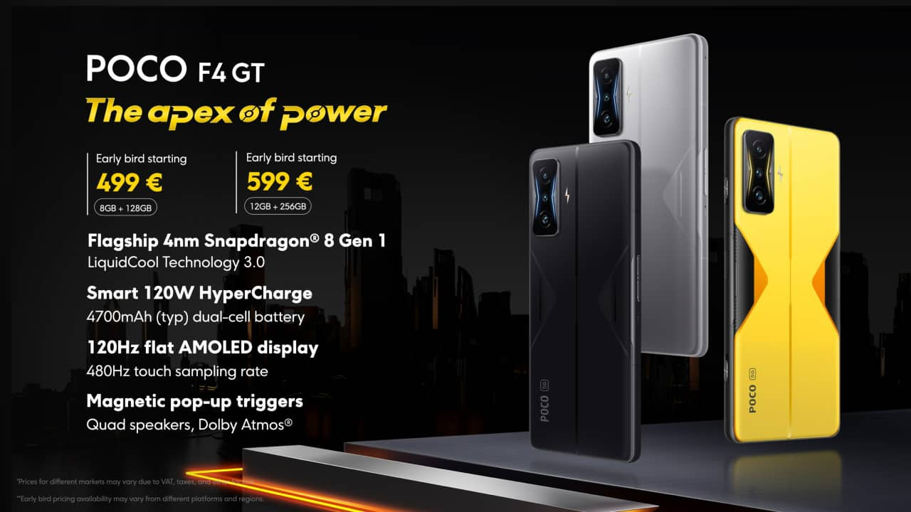 Poco F4 GT rolls out with Snapdragon 8 Gen 1 SoC, 120Hz AMOLED