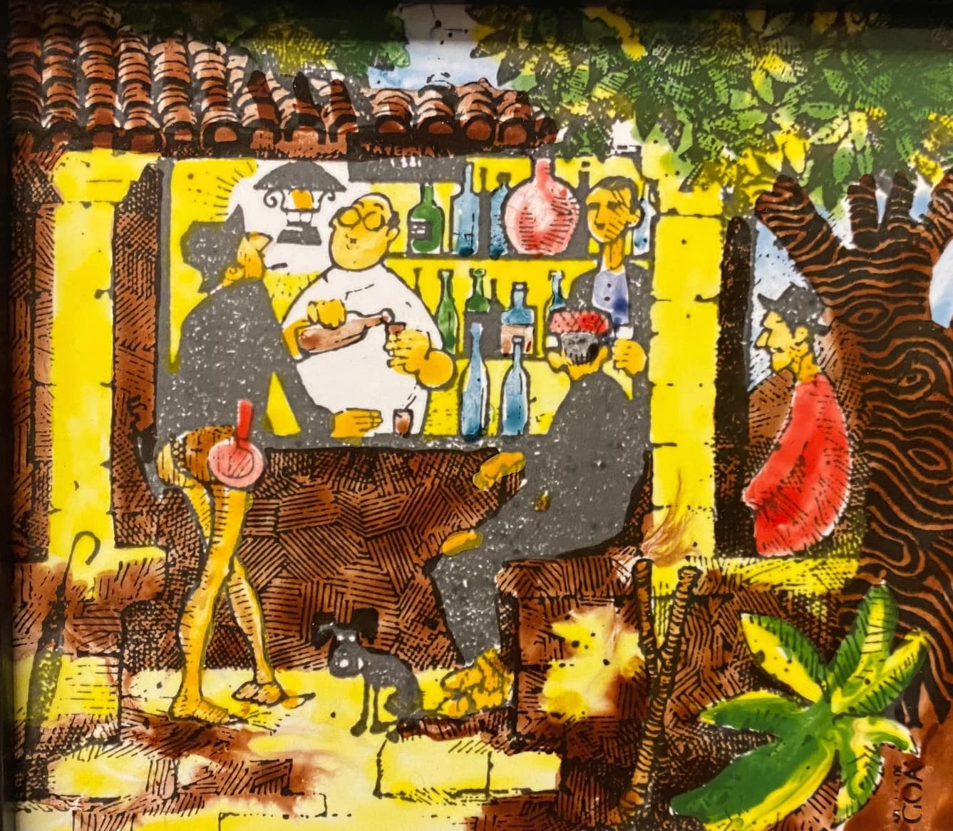 A Goan tavern scene, by cartoonist Mario Miranda (Courtesy: Orlando Noronha, CIPA, Goa)