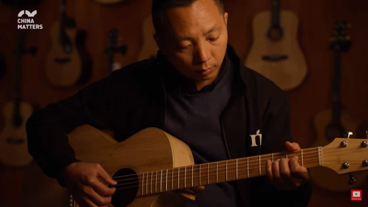 Zhao Jianfeng, the founder of Natasha Guitar. Screen Grab from YouTube (China Matters)